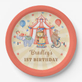 Circus Carnaval & Dieren Verjaardagsfeest Papieren Bordje (Voorkant)