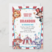 Circus Carnaval Festival 1e Verjaardag uitnodiging (Voorkant)