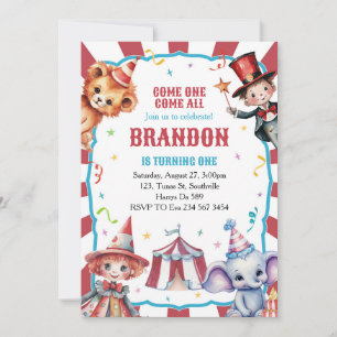 Circus Carnaval Festival 1e Verjaardag uitnodiging