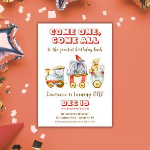 Circus Carnaval Festival Animal Train Kind Verjaar Kaart