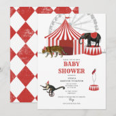 Circus Carnaval Festival Thema Groot Top Baby show Kaart (Voorkant / Achterkant)