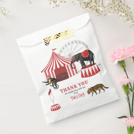 Circus carnaval festival thema grote top verjaarda bedankzakje (Gezegeld)