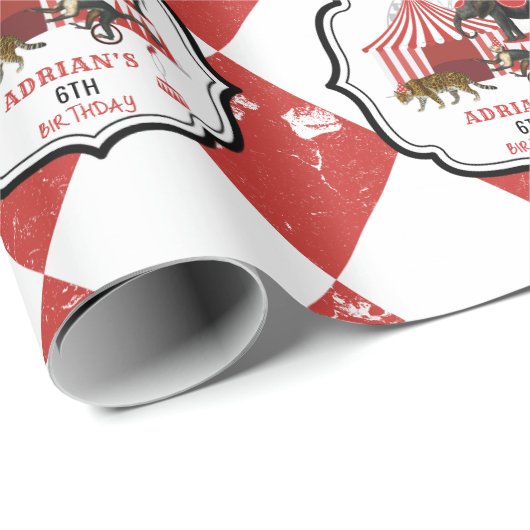 Circus carnaval festival thema grote top verjaarda cadeaupapier (Rol Hoek)