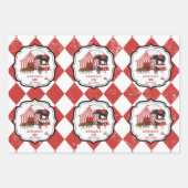 Circus carnaval festival thema grote top verjaarda inpakpapier vel (Voorkant)