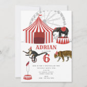 Circus carnaval festival thema grote top verjaarda kaart (Voorkant)