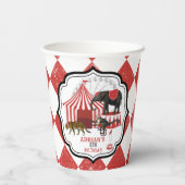 Circus carnaval festival thema grote top verjaarda papieren bekers (Achterkant)