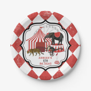 Circus carnaval festival thema grote top verjaarda papieren bordje
