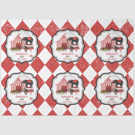 Circus carnaval festival thema grote top verjaarda tissuepapier (Voorkant)