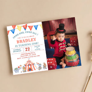 Circus Carnaval Festival Verjaardagsfeest Uitnodig Kaart