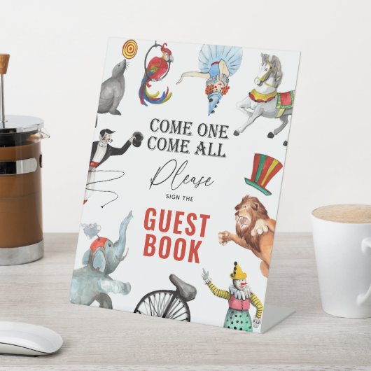 Circus Carnaval gastenboek Reclamebord Met Voetstuk (Insitu)