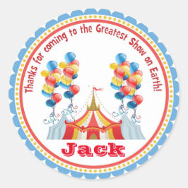 Circus Carnaval Grote Top Verjaardagsgunst Sticker