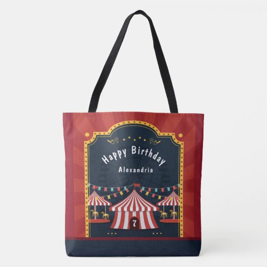  Circus Carnaval Happy Birthday Tote Bag (Voorkant)