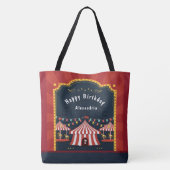  Circus Carnaval Happy Birthday Tote Bag (Achterkant)