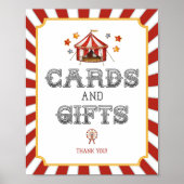 Circus carnaval kaarten en geschenken feest teken poster (Voorkant)