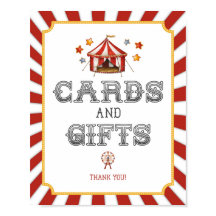 Circus carnaval kaarten en geschenken feest teken