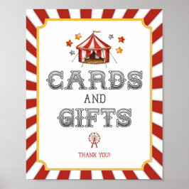 Circus carnaval kaarten en geschenken feest teken poster