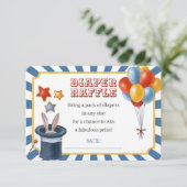 Circus carnaval luier loterij baby shower informatiekaartje (Staand voorkant)