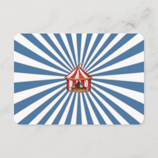 Circus carnaval luier loterij baby shower informatiekaartje (Achterkant)