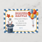Circus carnaval luier loterij baby shower informatiekaartje (Voorkant)