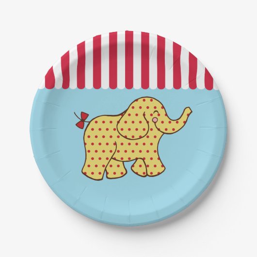 Circus Carnaval Olifant Party Papier Borden Papieren Bordje (Voorkant)