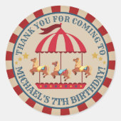  Circus carnaval orthday Rondlabel Ronde Sticker (Voorkant)