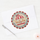  Circus carnaval orthday Rondlabel Ronde Sticker (Envelop)