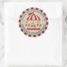 Circus carnaval orthday Rondlabel