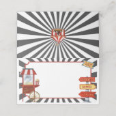 Circus Carnaval Place kaarten voor Buffet Food Lab Plaatskaartje (Buitenkant ongevouwen)