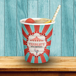 Circus Carnaval Rood & Blauw Papieren Bekers