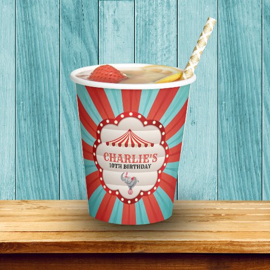 Circus Carnaval Rood & Blauw Papieren Bekers