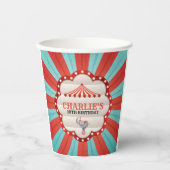 Circus Carnaval Rood & Blauw Papieren Bekers (Voorkant)