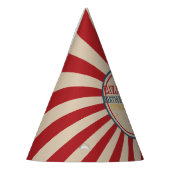  Circus Carnaval Rood en Blauw Verjaardag Pet Feesthoedjes (Links)