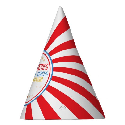 Circus Carnaval Rood en Blauw Verjaardag Pet Feesthoedjes (Rechts)