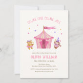 Circus Carnaval Teddy Bear Monkey Baby shower Kaart (Voorkant)