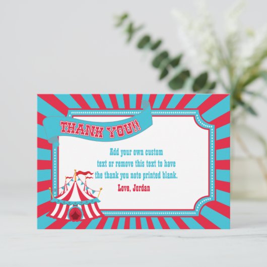  Circus, carnaval Tent Dank u wel kaarten (Staand voorkant)