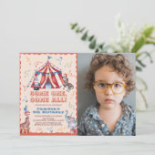 Circus Carnaval Tent Dieren Verjaardagsfoto Kaart (Staand voorkant)