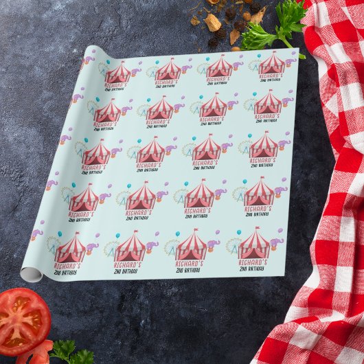 Circus Carnaval thema Kind's Verjaardagsfeest Cadeaupapier