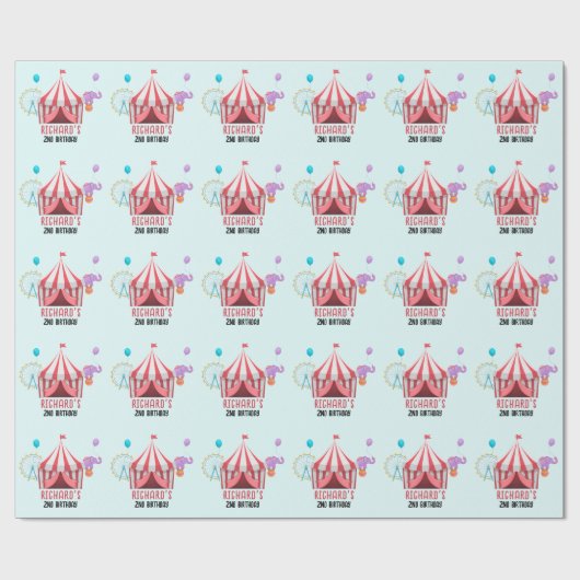 Circus Carnaval thema Kind's Verjaardagsfeest Cadeaupapier (Vlak)