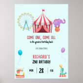 Circus Carnaval thema Kind's Verjaardagsfeest Poster (Voorkant)