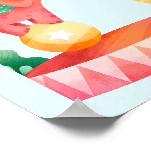 Circus Carnaval thema Kind's Verjaardagsfeest Poster (Hoek)