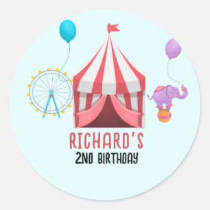 Circus Carnaval thema Kind's Verjaardagsfeest Ronde Sticker