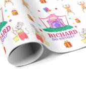 Circus Carnaval thema Kleurrijk Verjaardagsfeest Cadeaupapier (Rol Hoek)