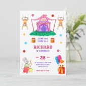 Circus Carnaval thema Kleurrijk Verjaardagsfeest Kaart (Staand voorkant)