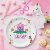 Circus Carnaval thema Kleurrijk Verjaardagsfeest Papieren Bordje (Feest)