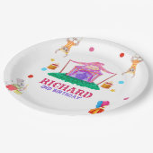 Circus Carnaval thema Kleurrijk Verjaardagsfeest Papieren Bordje (Gekanteld)