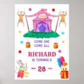 Circus Carnaval thema Kleurrijk Verjaardagsfeest Poster (Voorkant)