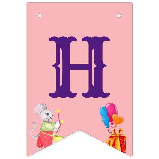 Circus Carnaval thema Kleurrijk Verjaardagsfeest Vlaggetjes (Tweede vlag)