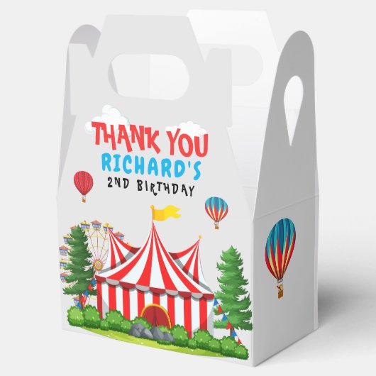Circus Carnaval thema Verjaardagsfeest Bedankdoosjes (Geopend)