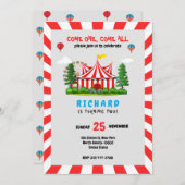 Circus Carnaval thema Verjaardagsfeest Kaart (Voorkant / Achterkant)