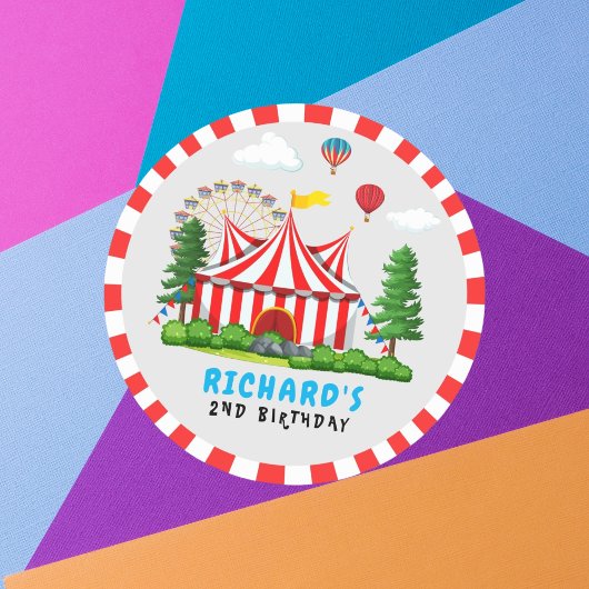 Circus Carnaval thema Verjaardagsfeest Ronde Sticker
